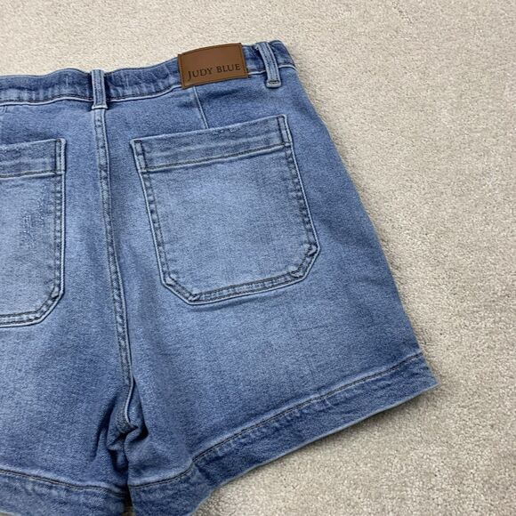 Judy Blue High Waist Womens Large Blue Stretch Denim Jogger Shorts - Picture 8 of 15
